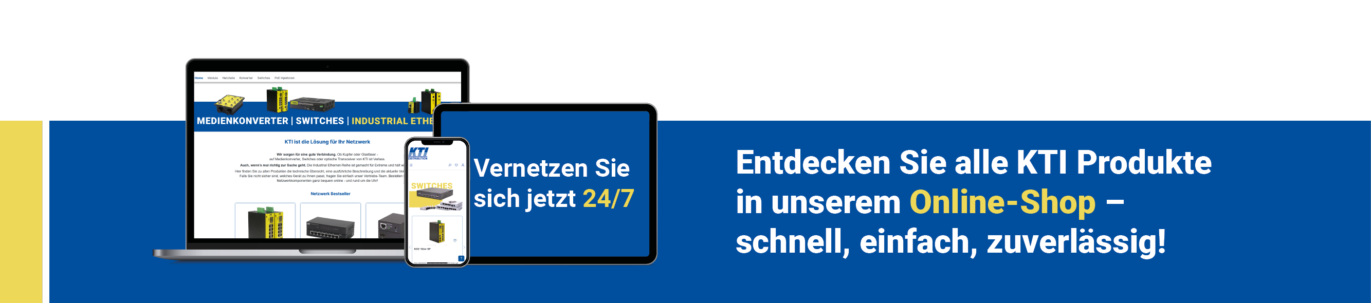 Entdecken Sie unsere Online-Shop Banner - KTI Distribution GmbH