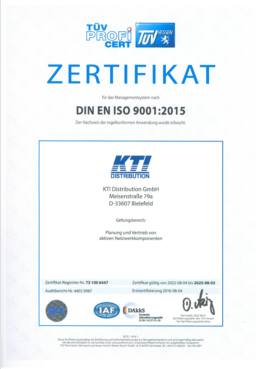 DIN ISO 9001:2015 Zertifikat