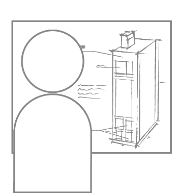 Person betrachtet Skizze eines Netzwerkgerätes