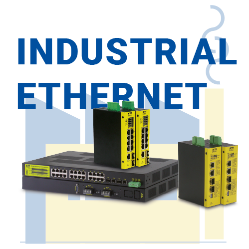 Weiter zum Bereich Industrial Ethernet - Einige Industrial Ethernet Geräte mit Beschriftung