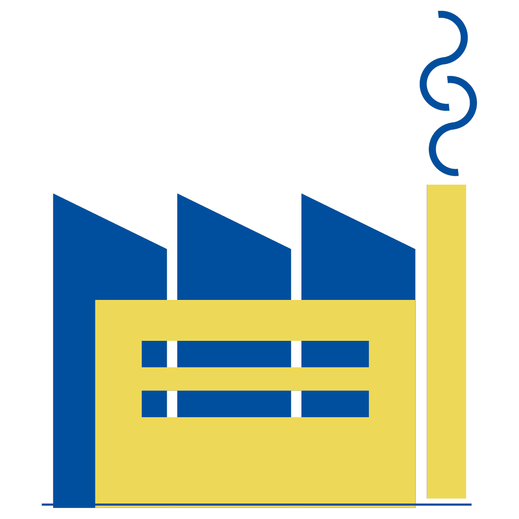 Fabrikgebäude als Symbol für den Industrie Bereich