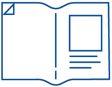 Grafik eines aufgeschlagenen Katalogs - Produktkatalog